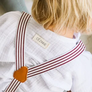 Bretelles CAPRI rayées crème/groseille