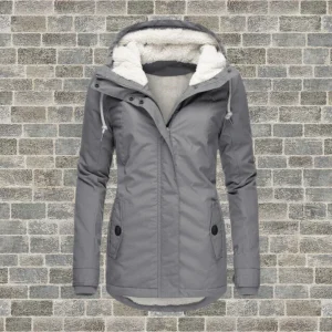 Manteau en coton plissé avec capuche - Camila