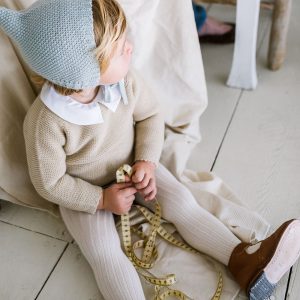 Collants maille côtelée lin