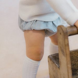 Culotton à carreaux pied-de-poule - Bleu