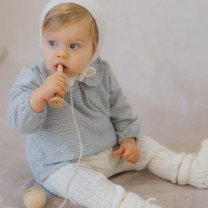 Blouse bébé pied de poule - Bleu