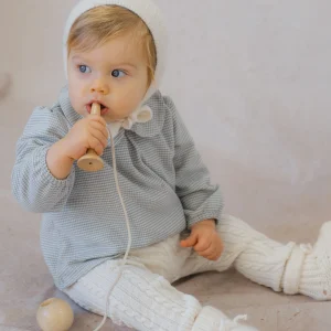 Blouse bébé pied de poule - Bleu
