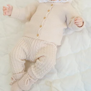 Brassière Edgar Rose dragée - tricotée en France