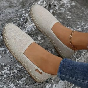 Ursla - Espadrilles plates en toile légère