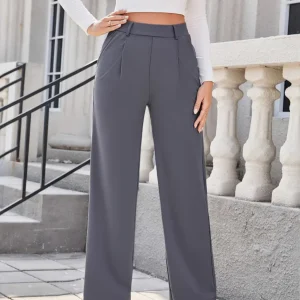 Pantalon large taille haute sans effort