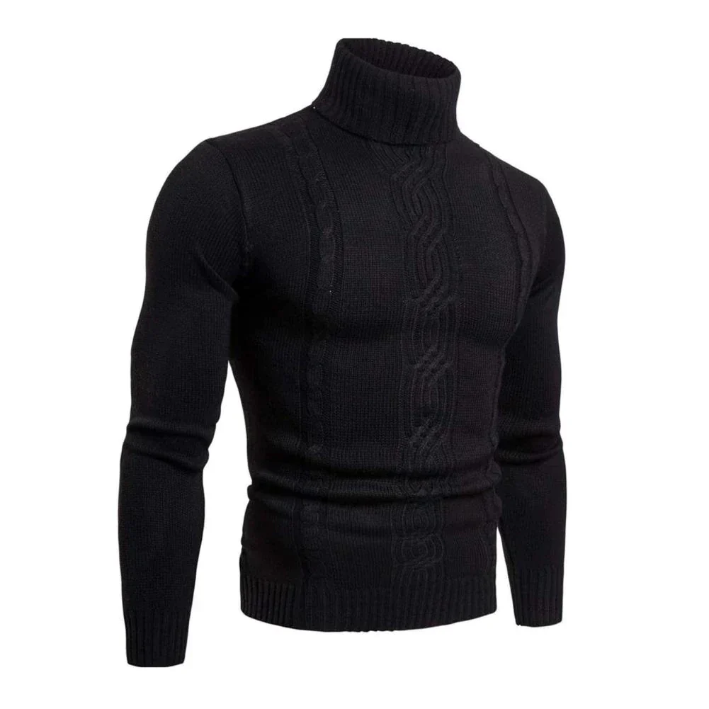 Pull à col roulé en tricot câblé de coton - Lucian – Image 4