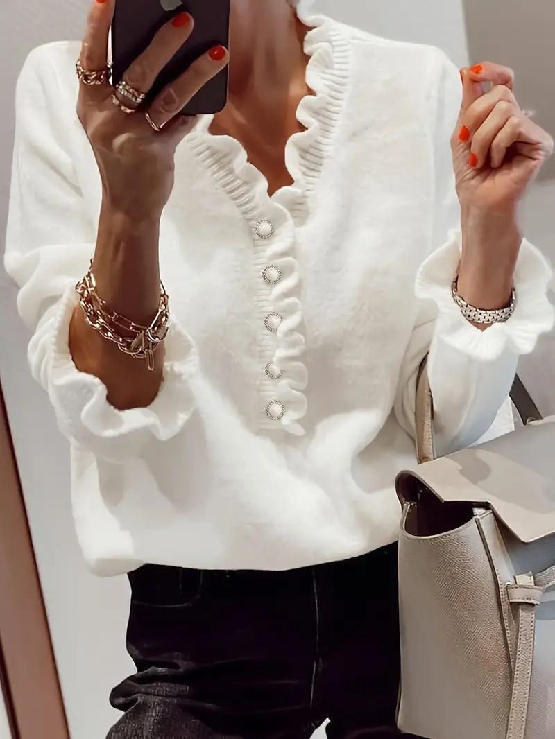 Xaviera - Pull de Printemps à Col V Élégant – Image 6