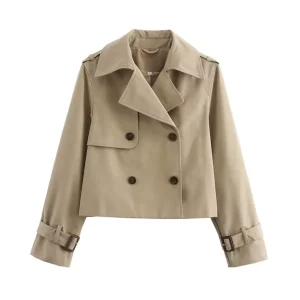 Trench-coat court polyvalent à revers croisé