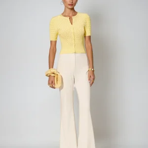 Haut boutonné en tricot creux Sweet Lemon