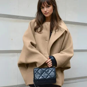 Manteau à boutons surdimensionné et uni