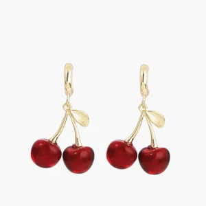 Boucles d'oreilles pendantes à clous en forme de cerises de Niche Design