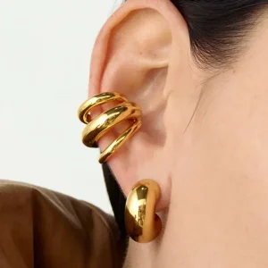 Boucle d'oreille créole à triple couche