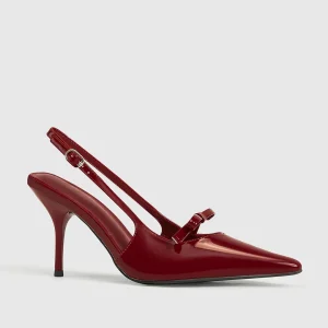 Escarpins à bride arrière et bout pointu avec nœud décoratif