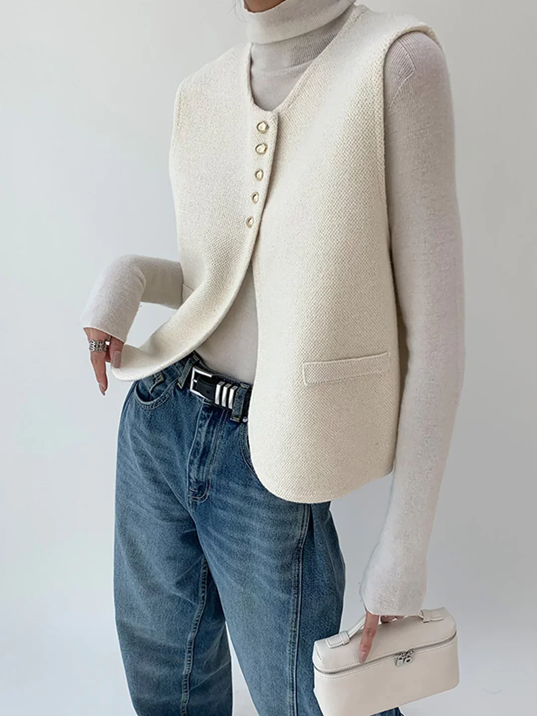 Gilet pull fendu style Old Money – Image 2