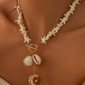 Collier de perles avec pendentif de style bohème
