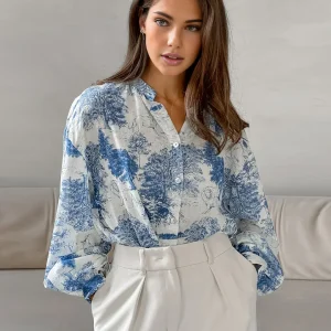 Chemise décontractée à manches longues imprimée