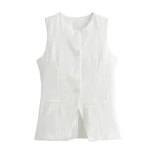 Gilet en coton blanc