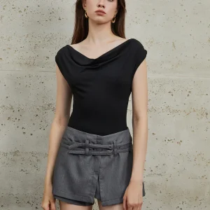 Haut à lacets dos nu de style décontracté