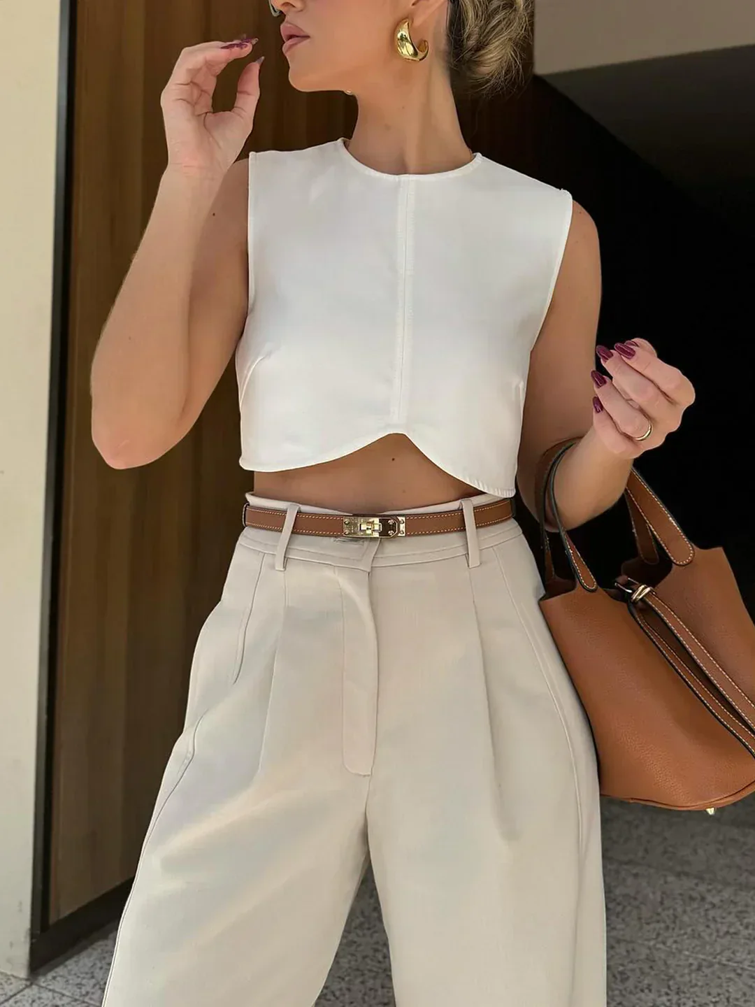 Pantalon court plissé style Oldmoney – Image 2