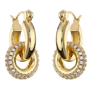 Boucles d'oreilles doubles créoles rétro polies