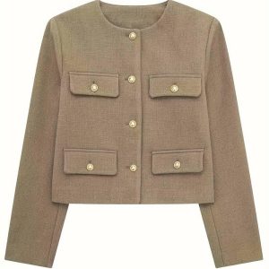 Cardigan vert olive de style classique