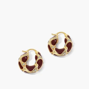 Boucles d'oreilles créoles épaisses à cadre doré
