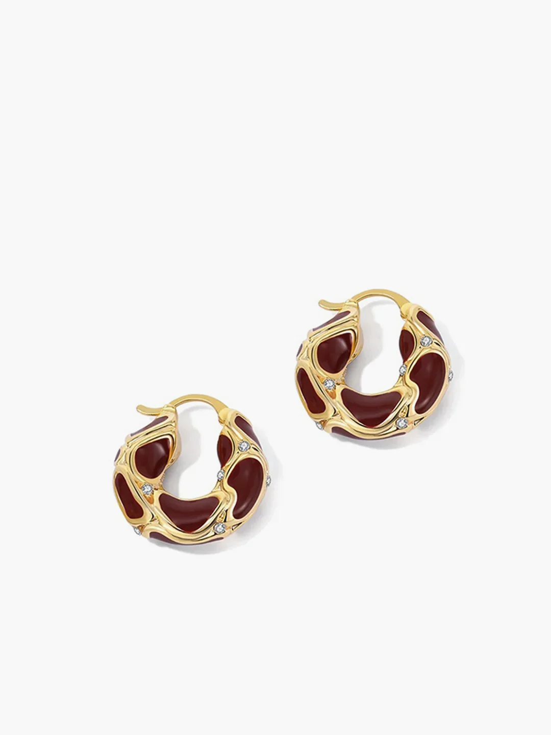 Boucles d'oreilles créoles épaisses à cadre doré