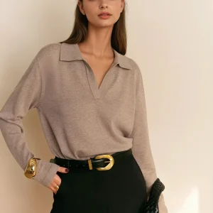 Pull polo en tricot de style minimaliste