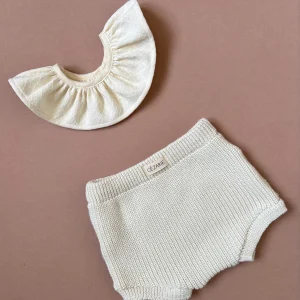 Bloomer maille côte perlée - Ecru - tricoté en France