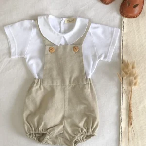 Body GASPARD mixte col claudine - Blanc - manches courtes