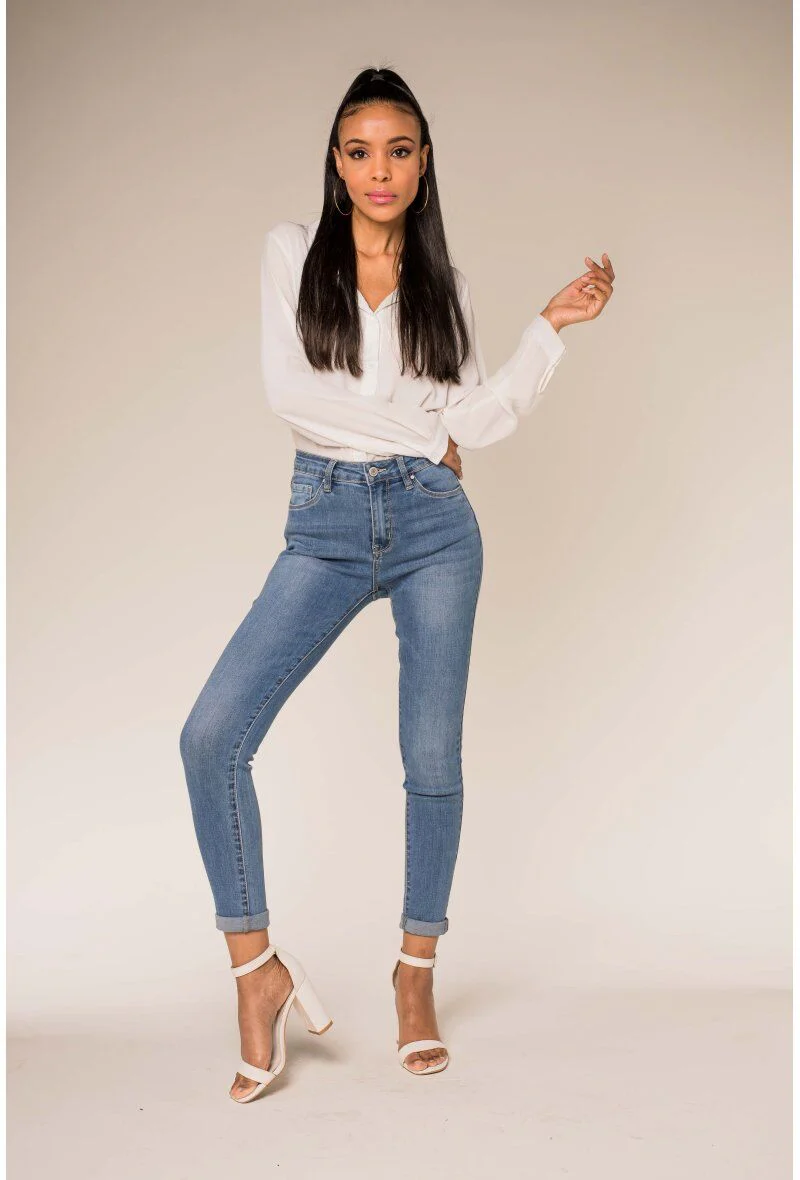 Jean slim taille haute – Image 2