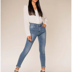 Jean slim taille haute