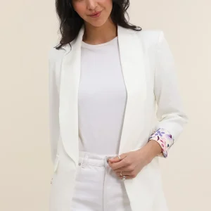 Blazer avec revers à fleurs