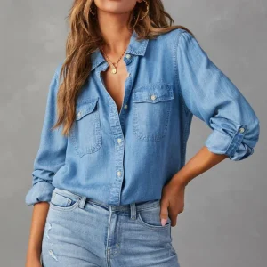 Chemise en Jean Décontractée – Coupe Droite & Bleu Authentique