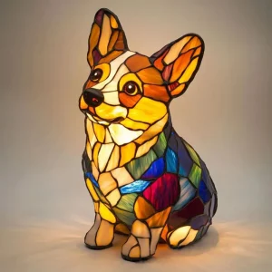 Corgi Lumière Radiante – lampe décorative design iconique – 17,5 × 17 cm
