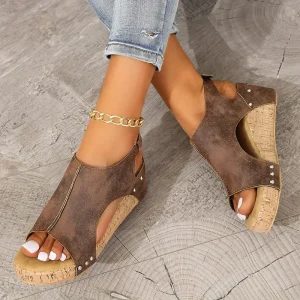 Albertina - Sandales compensées d'été pour femme