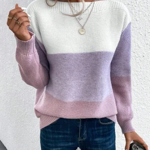 Pull à Rayures Pastel | Confort et Style Décontracté | Maille Douce