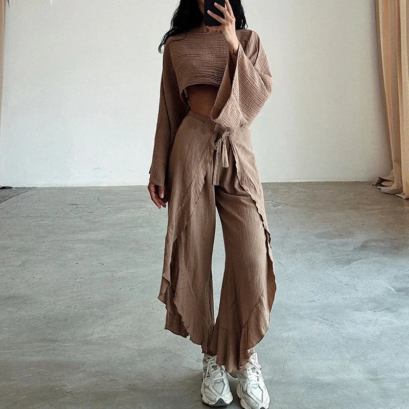 Augusta - Ensemble décontracté en toile de coton solide – Image 2