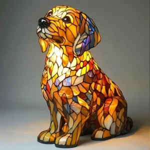 Lumière Spirituelle Golden Retriever – lampe décorative design – 17,5 × 17 cm