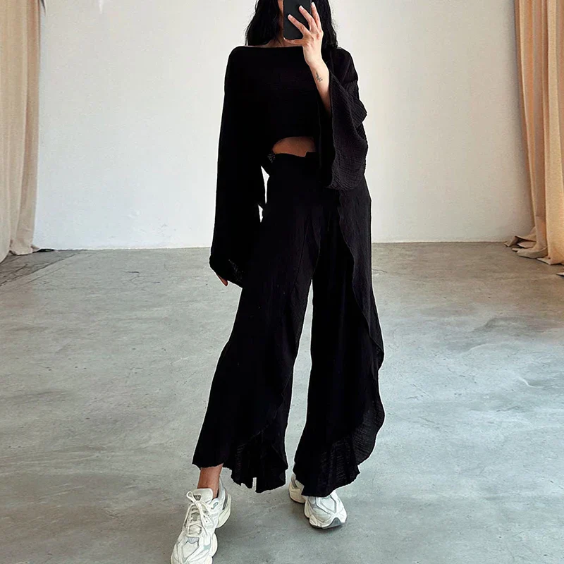 Augusta - Ensemble décontracté en toile de coton solide – Image 3