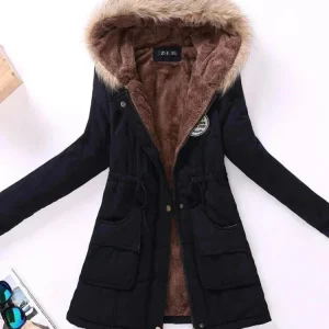 Élodie - Veste Décontractée avec Capuche en Fourrure