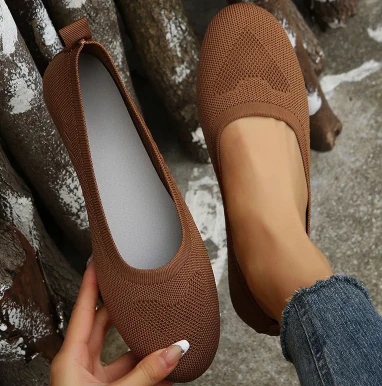 Chaussures orthopédiques plates respirantes tissées pour femmes – Image 4