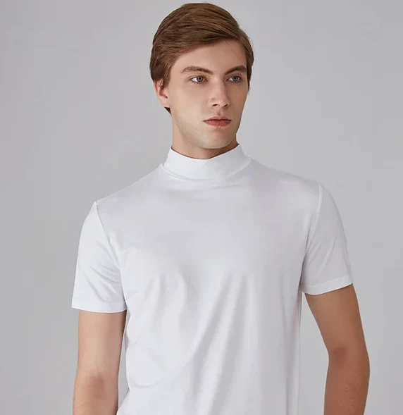T-shirt anti-transpiration à col roulé pour homme – Image 4