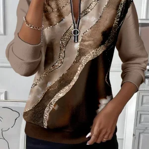 Sweatshirt Femme Demi-Zip Vintage | Chaud & Confortable