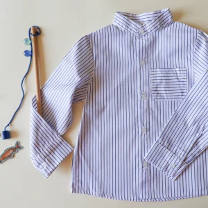 Chemise à rayures col officier - manches longues