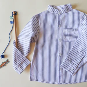 Chemise à rayures col officier - manches longues