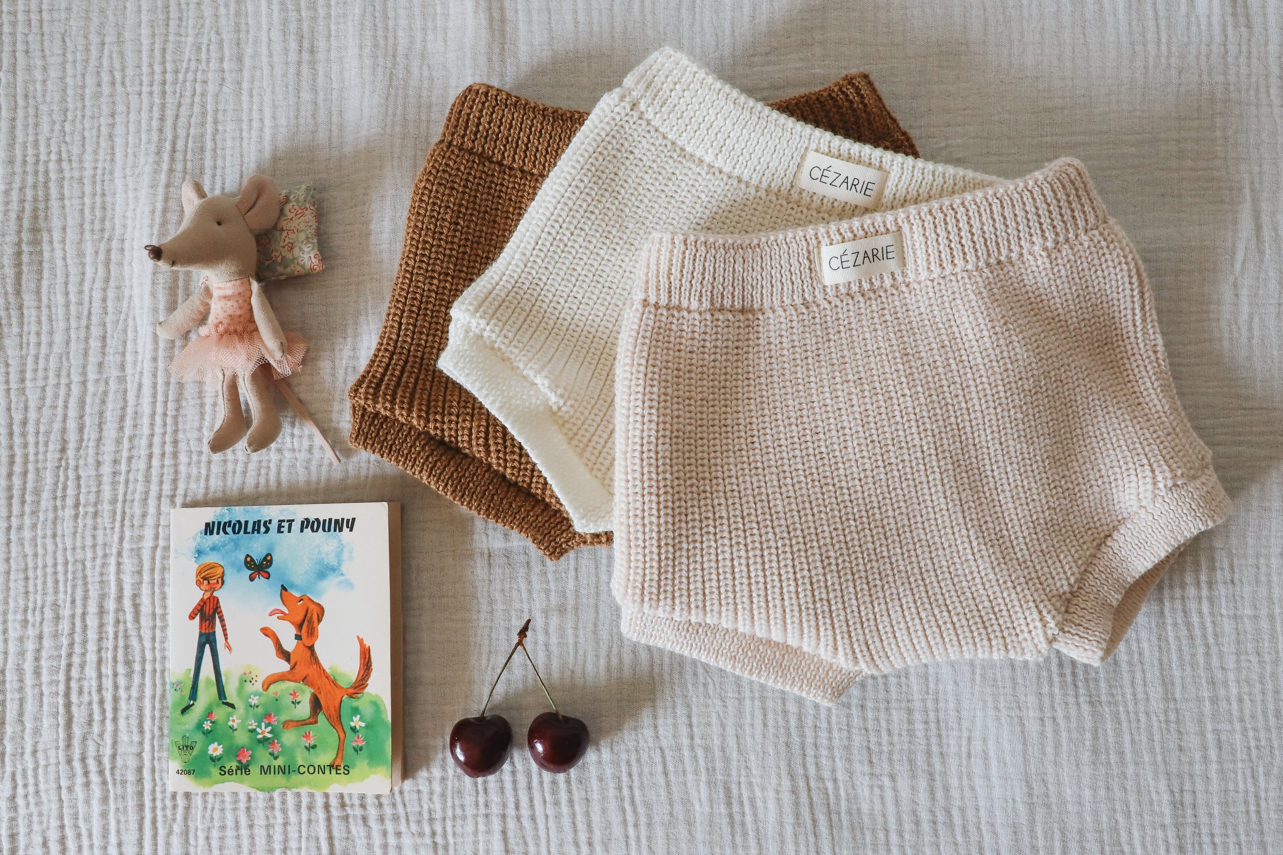 Bloomer maille côte perlée - Ecru - tricoté en France – Image 3