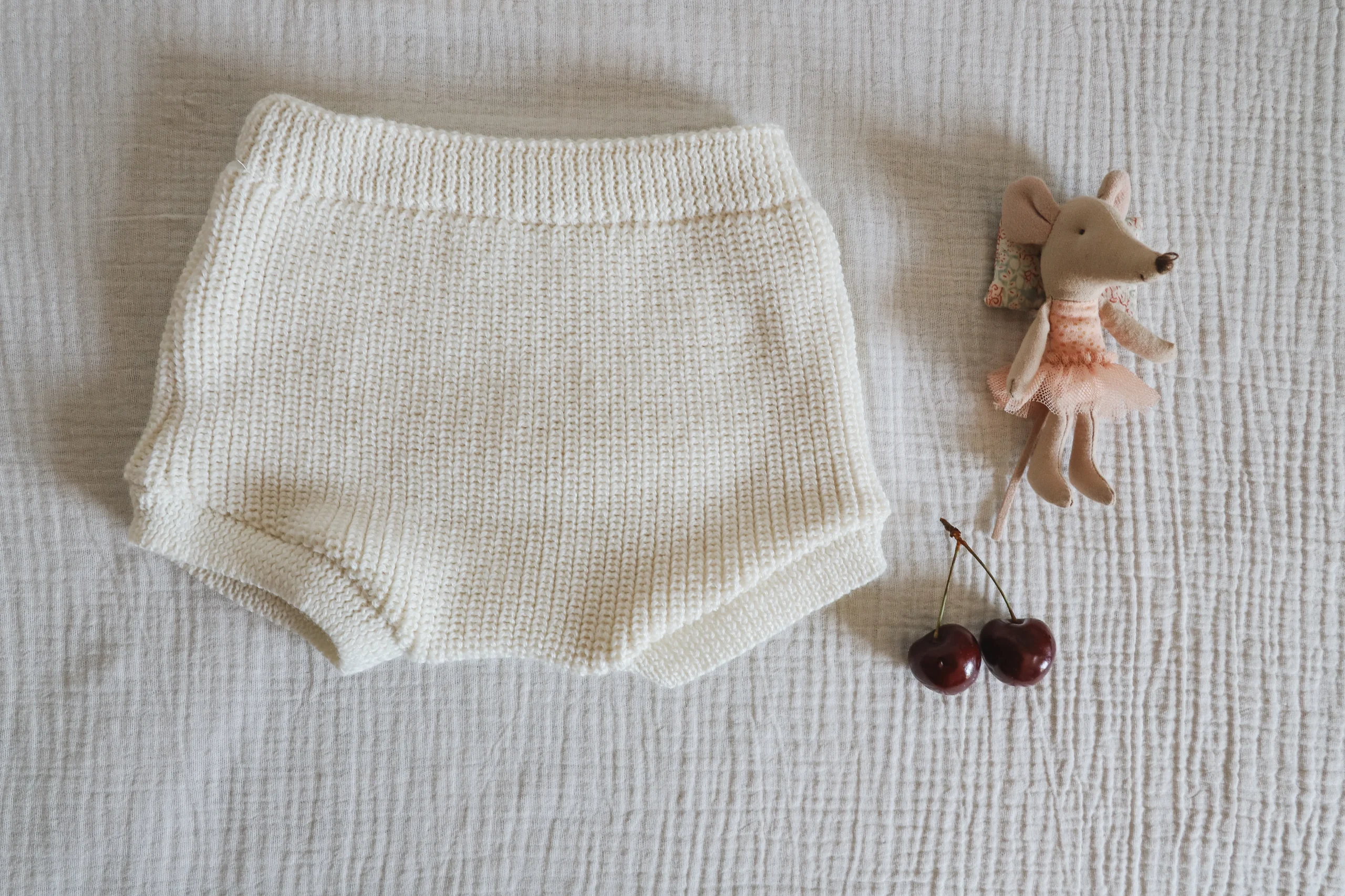 Bloomer maille côte perlée - Ecru - tricoté en France – Image 2