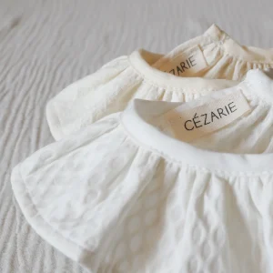 Col piqué de coton blanc