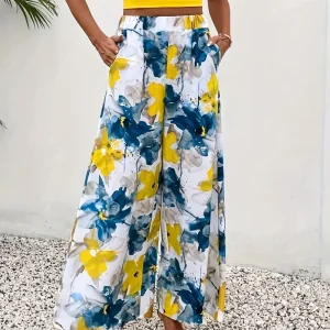 Clarice - Pantalon large à motif floral pour femme